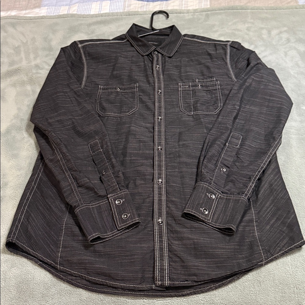 INC International Concepts Black Striped Shirt
